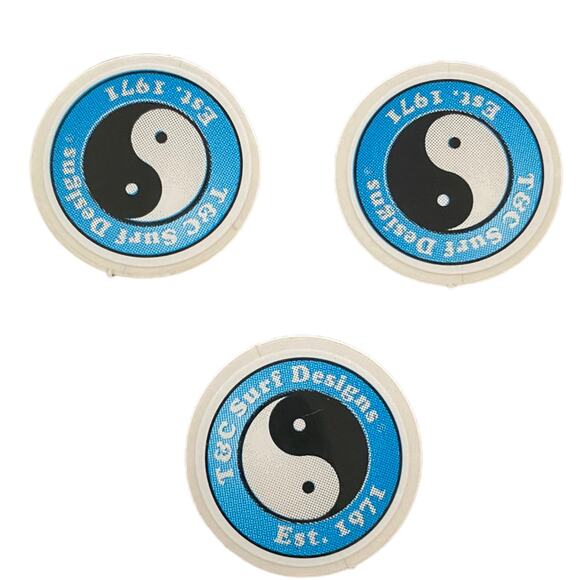 T&C Hawaii Other - T&C Hawaii Town & Country Surf NEW 3 Mini Vintage Blue White Stickers
